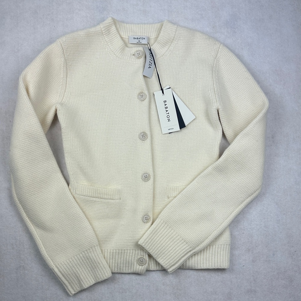 ARITZIA Babaton Meraki Wool Cardigan White Size XS